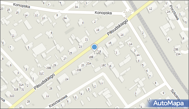 Grajewo, Piłsudskiego Józefa, marsz., 18A, mapa Grajewo