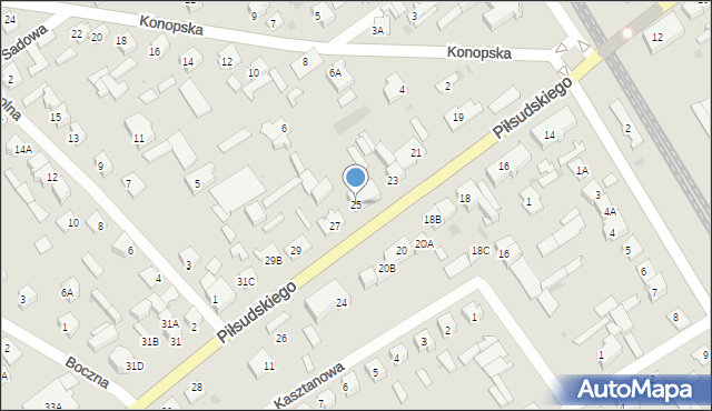 Grajewo, Piłsudskiego Józefa, marsz., 25, mapa Grajewo