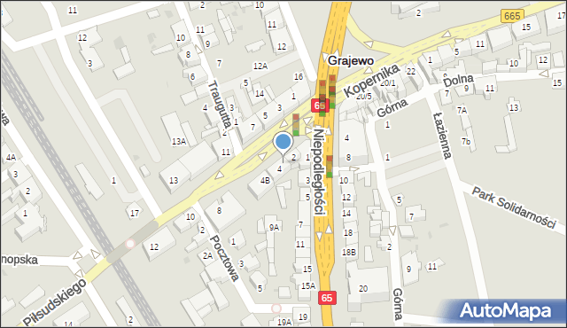 Grajewo, Piłsudskiego Józefa, marsz., 2A, mapa Grajewo