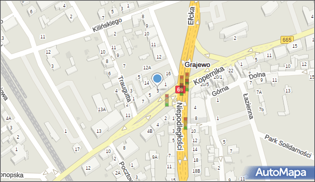 Grajewo, Piłsudskiego Józefa, marsz., 3, mapa Grajewo