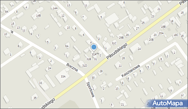 Grajewo, Piłsudskiego Józefa, marsz., 31A, mapa Grajewo