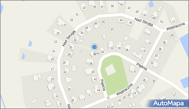 Grębocin, Piękna, 36, mapa Grębocin