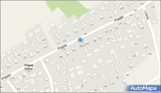 Grębów, Piaski, 104, mapa Grębów