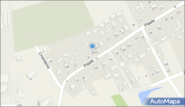 Grębów, Piaski, 11, mapa Grębów