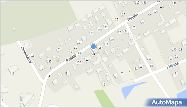Grębów, Piaski, 14, mapa Grębów