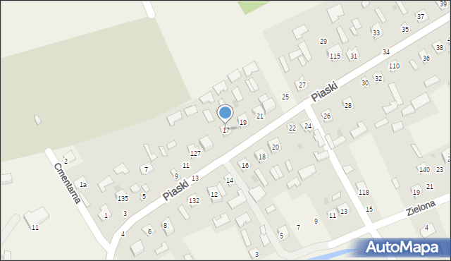 Grębów, Piaski, 17, mapa Grębów
