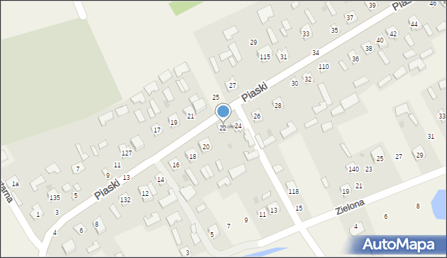 Grębów, Piaski, 22, mapa Grębów