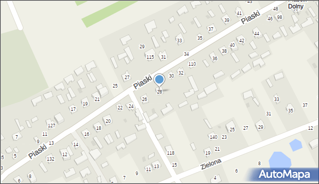 Grębów, Piaski, 28, mapa Grębów