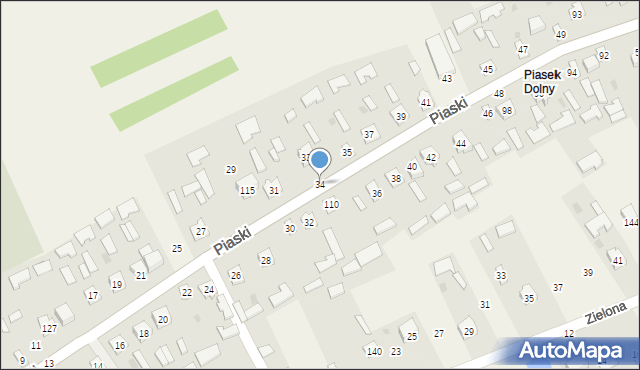 Grębów, Piaski, 34, mapa Grębów