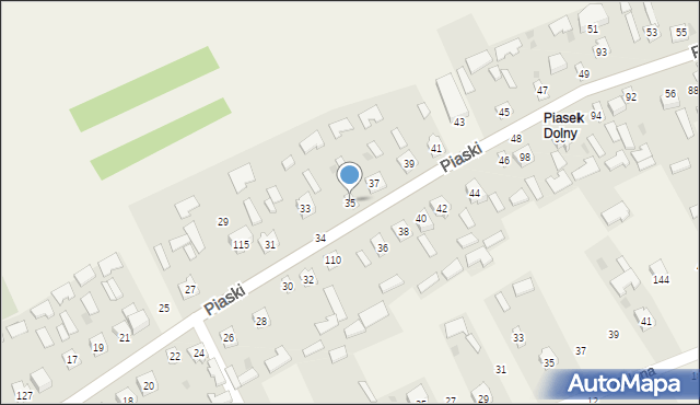 Grębów, Piaski, 35, mapa Grębów