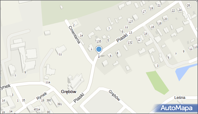 Grębów, Piaski, 4, mapa Grębów