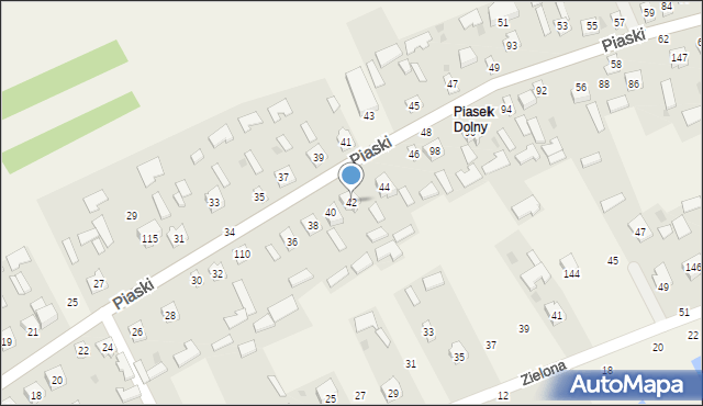 Grębów, Piaski, 42, mapa Grębów