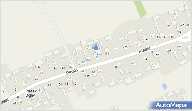 Grębów, Piaski, 65, mapa Grębów