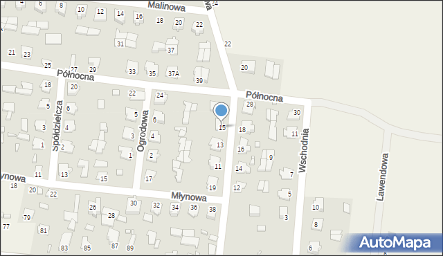 Gródek, Piaskowa, 15, mapa Gródek