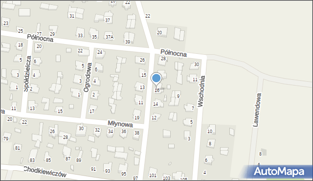 Gródek, Piaskowa, 16, mapa Gródek