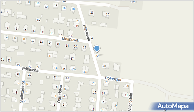 Gródek, Piaskowa, 22, mapa Gródek