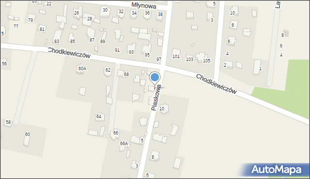 Gródek, Piaskowa, 9, mapa Gródek