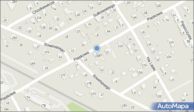 Grodzisk Mazowiecki, Piaskowa, 13A, mapa Grodzisk Mazowiecki