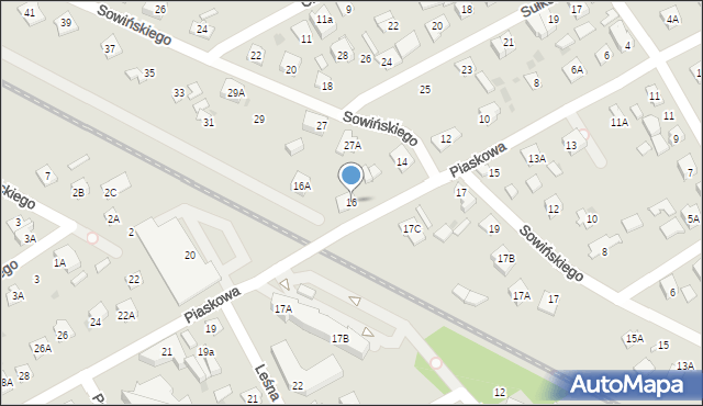 Grodzisk Mazowiecki, Piaskowa, 16, mapa Grodzisk Mazowiecki