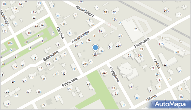 Grodzisk Mazowiecki, Piaskowa, 26A, mapa Grodzisk Mazowiecki