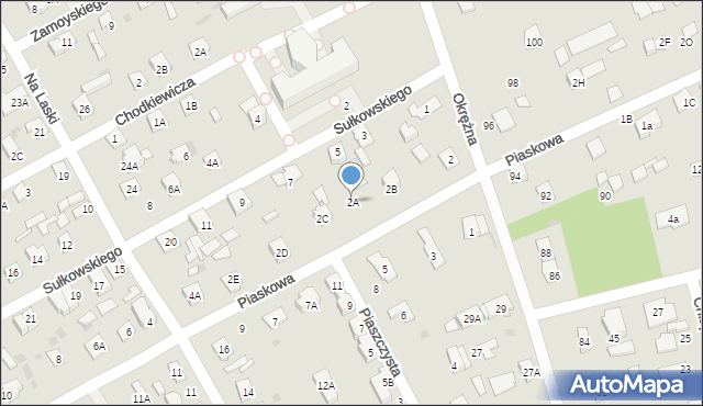 Grodzisk Mazowiecki, Piaskowa, 2A, mapa Grodzisk Mazowiecki