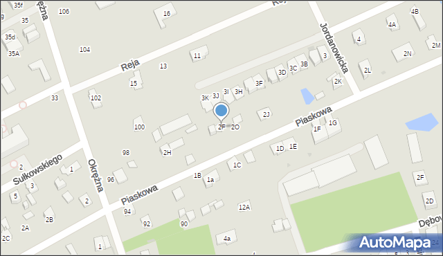 Grodzisk Mazowiecki, Piaskowa, 2F, mapa Grodzisk Mazowiecki