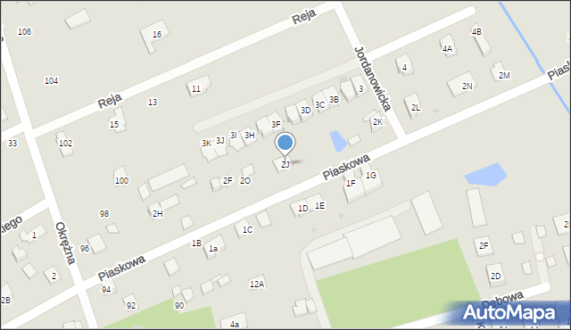 Grodzisk Mazowiecki, Piaskowa, 2J, mapa Grodzisk Mazowiecki