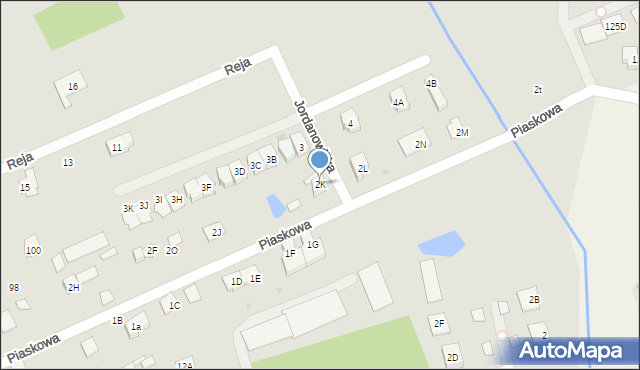 Grodzisk Mazowiecki, Piaskowa, 2K, mapa Grodzisk Mazowiecki