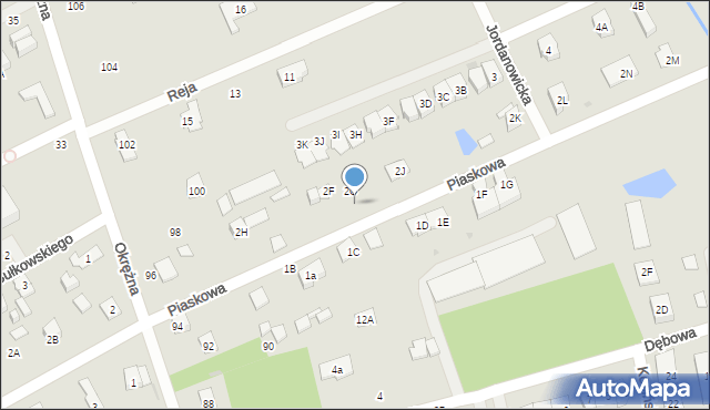 Grodzisk Mazowiecki, Piaskowa, 2R, mapa Grodzisk Mazowiecki