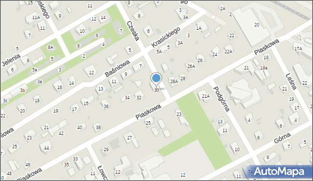 Grodzisk Mazowiecki, Piaskowa, 30, mapa Grodzisk Mazowiecki
