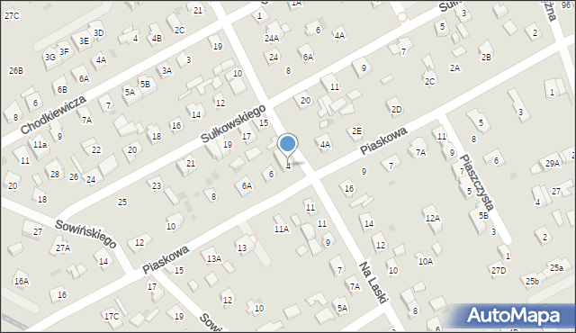 Grodzisk Mazowiecki, Piaskowa, 4, mapa Grodzisk Mazowiecki