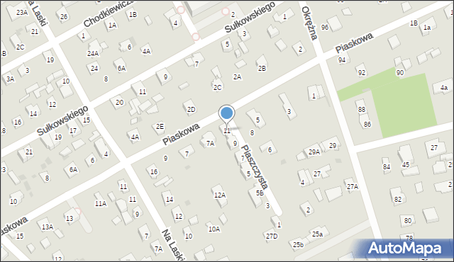 Grodzisk Mazowiecki, Piaszczysta, 11, mapa Grodzisk Mazowiecki