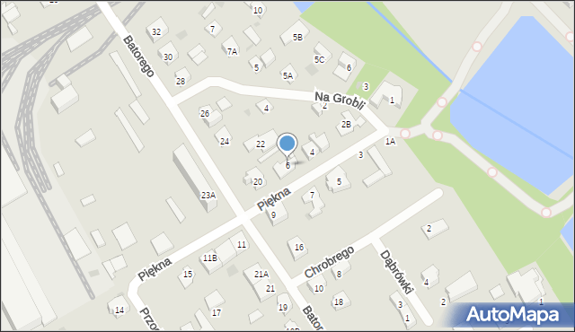 Grodzisk Mazowiecki, Piękna, 6, mapa Grodzisk Mazowiecki