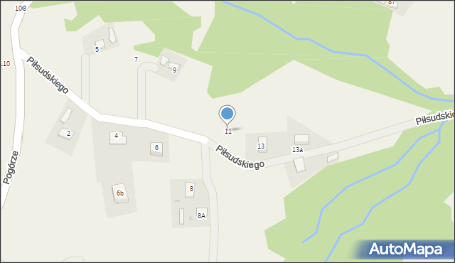 Gromnik, Piłsudskiego Józefa, marsz., 11, mapa Gromnik