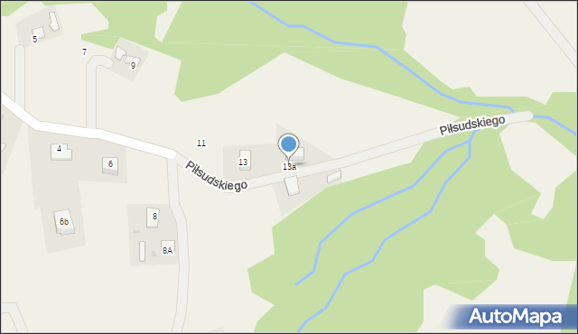 Gromnik, Piłsudskiego Józefa, marsz., 13a, mapa Gromnik