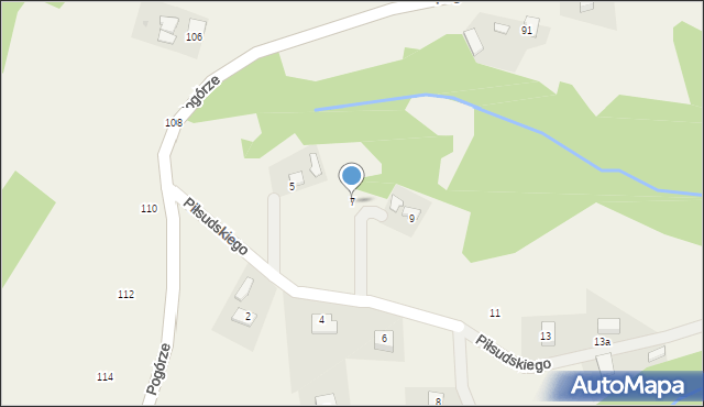 Gromnik, Piłsudskiego Józefa, marsz., 7, mapa Gromnik