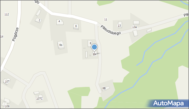 Gromnik, Piłsudskiego Józefa, marsz., 8A, mapa Gromnik