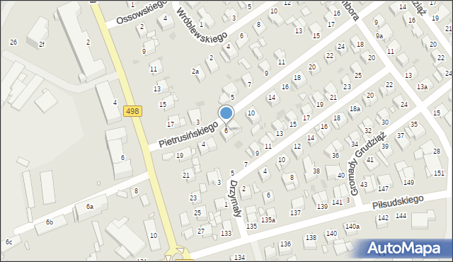 Grudziądz, Pietrusińskiego, 6, mapa Grudziądza