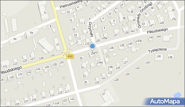 Grudziądz, Piłsudskiego Józefa, marsz., 134, mapa Grudziądza