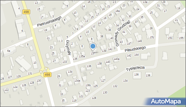 Grudziądz, Piłsudskiego Józefa, marsz., 137, mapa Grudziądza