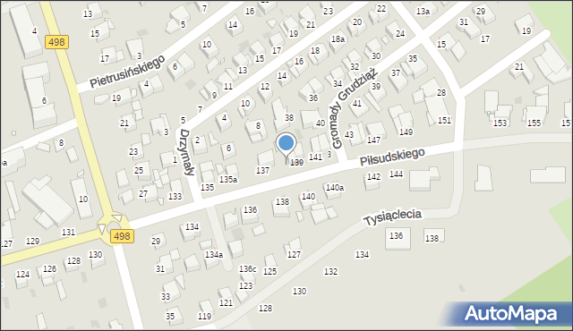 Grudziądz, Piłsudskiego Józefa, marsz., 139a, mapa Grudziądza