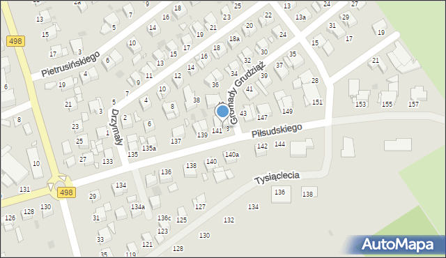 Grudziądz, Piłsudskiego Józefa, marsz., 143, mapa Grudziądza