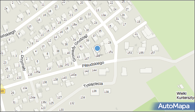 Grudziądz, Piłsudskiego Józefa, marsz., 149, mapa Grudziądza