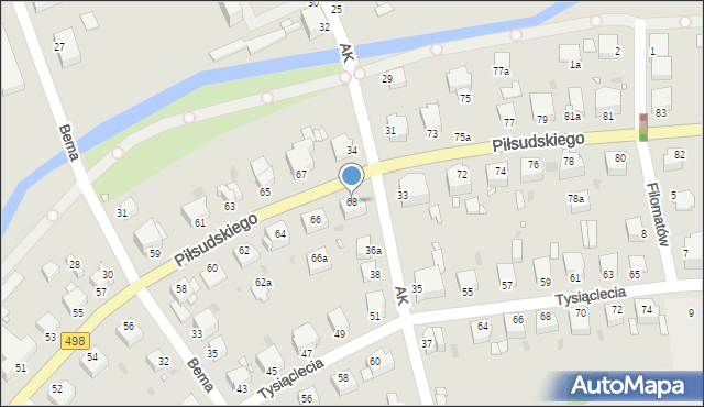 Grudziądz, Piłsudskiego Józefa, marsz., 68, mapa Grudziądza