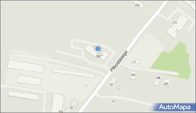 Gryfice, Piłsudskiego Józefa, marsz., 29g, mapa Gryfice