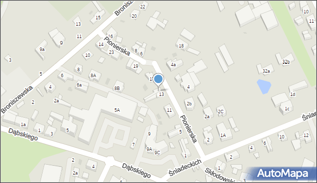 Gryfice, Pionierska, 15, mapa Gryfice