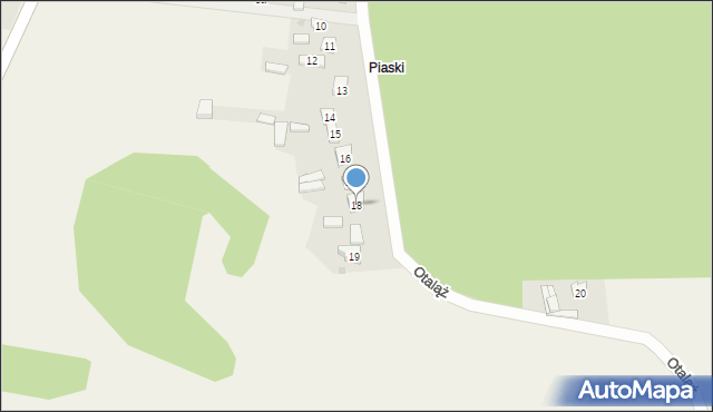 Grzegorzew, Piaski, 18, mapa Grzegorzew