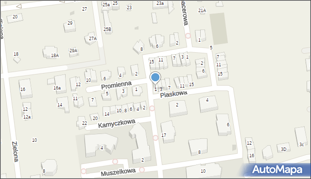 Grzybowo, Piaskowa, 1, mapa Grzybowo