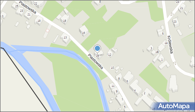 Gubin, Piastowska, 14, mapa Gubin