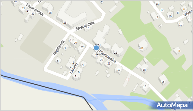 Gubin, Piastowska, 25, mapa Gubin